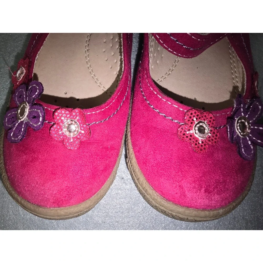 Okie Dokie OD BANDET Pink Floral Mary Jane Flats Kids Size 10M